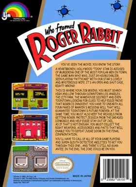 Who Framed Roger Rabbit (USA) box cover back